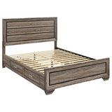 Kauffman Wood Queen Storage Panel Bed Washed Taupe | Queen | Beige | Washed Taupe | 204190Q