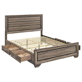Kauffman Wood Queen Storage Panel Bed Washed Taupe | Queen | Beige | Washed Taupe | 204190Q