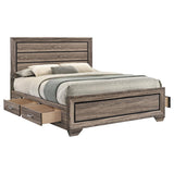 Kauffman Wood Queen Storage Panel Bed Washed Taupe | Queen | Beige | Washed Taupe | 204190Q