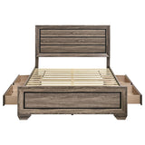 Kauffman Wood Queen Storage Panel Bed Washed Taupe | Queen | Beige | Washed Taupe | 204190Q