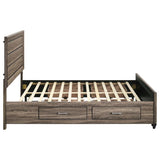 Kauffman Wood Queen Storage Panel Bed Washed Taupe | Queen | Beige | Washed Taupe | 204190Q
