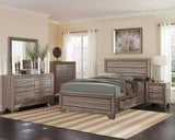 Kauffman Wood Queen Storage Panel Bed Washed Taupe | Queen | Beige | Washed Taupe | 204190Q