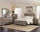 Kauffman Wood Eastern King Panel Bed Washed Taupe | Beige | Washed Taupe | 204191KE