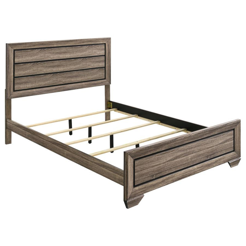 Kauffman Wood Panel Bed Washed Taupe