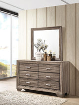 Kauffman 6-drawer Dresser with Mirror Washed Taupe | King | Beige | Washed Taupe | 204193M