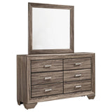 Kauffman 6-drawer Dresser with Mirror Washed Taupe | King | Beige | Washed Taupe | 204193M