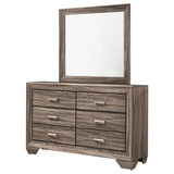 Kauffman 6-drawer Dresser with Mirror Washed Taupe | King | Beige | Washed Taupe | 204193M