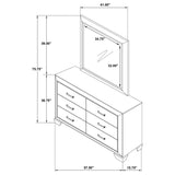 Kauffman 6-drawer Dresser with Mirror Washed Taupe | King | Beige | Washed Taupe | 204193M