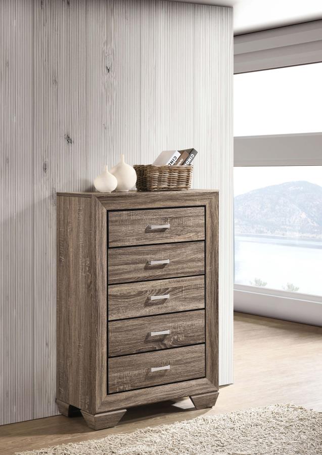 Kauffman 5-drawer Bedroom Chest Washed Taupe | Brown | Washed Taupe | 204195
