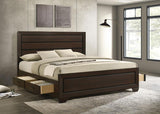 Kauffman Wood Eastern King Storage Panel Bed Dark Cocoa | Brown | Dark Cocoa | 204390KE
