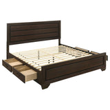 Kauffman Wood Eastern King Storage Panel Bed Dark Cocoa | Brown | Dark Cocoa | 204390KE