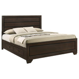 Kauffman Wood Eastern King Storage Panel Bed Dark Cocoa | Brown | Dark Cocoa | 204390KE