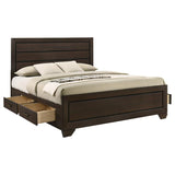 Kauffman Wood Eastern King Storage Panel Bed Dark Cocoa | Brown | Dark Cocoa | 204390KE
