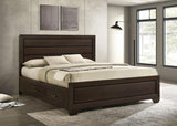 Kauffman Wood California King Storage Panel Bed Dark Cocoa | Brown | Dark Cocoa | 204390KW