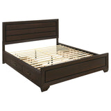 Kauffman Wood California King Storage Panel Bed Dark Cocoa | Brown | Dark Cocoa | 204390KW
