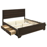Kauffman Wood California King Storage Panel Bed Dark Cocoa | Brown | Dark Cocoa | 204390KW