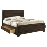 Kauffman Wood California King Storage Panel Bed Dark Cocoa | Brown | Dark Cocoa | 204390KW
