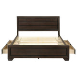 Kauffman Wood California King Storage Panel Bed Dark Cocoa | Brown | Dark Cocoa | 204390KW