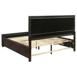 Kauffman Wood California King Storage Panel Bed Dark Cocoa | Brown | Dark Cocoa | 204390KW