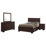 Kauffman 4-piece Queen Bedroom Set Dark Cocoa | Gallery | 204390Q-S4 204391Q-S4 204390KE-S4 204391KE-S4 204390KW-S4 204391KW-S4 204390Q-S5 204391Q-S5 204390KE-S5 204391KE-S5 204390KW-S5 204391KW-S5