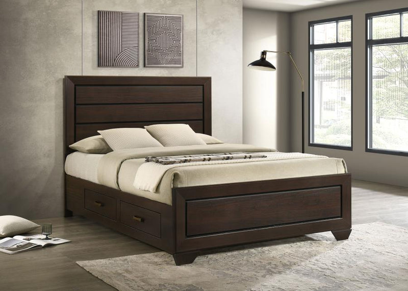 Kauffman Wood Storage Panel Bed Dark Cocoa