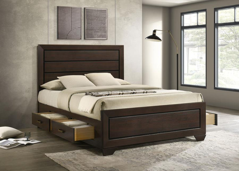 Kauffman Wood Storage Panel Bed Dark Cocoa
