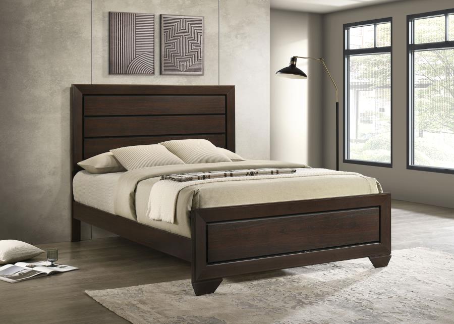 Kauffman Wood Queen Panel Bed Dark Cocoa | Queen | Brown | Dark Cocoa | 204391Q