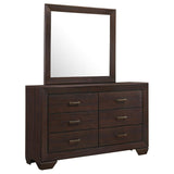 Kauffman 6-drawer Dresser with Mirror Dark Cocoa | King | Brown | Dark Cocoa | 204393M