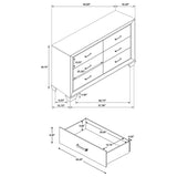 Kauffman 6-drawer Dresser Dark Cocoa | Brown | Dark Cocoa | 204393