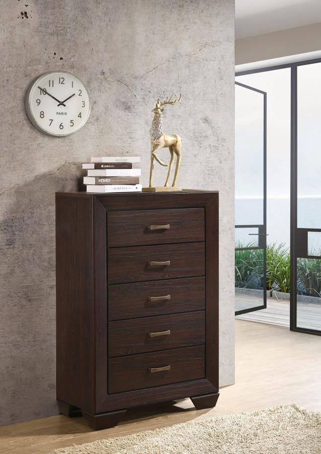 Kauffman 5-drawer Bedroom Chest Dark Cocoa | Brown | Dark Cocoa | 204395