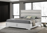 Miranda 54-inch Upholstered Eastern King Panel Bed White | White | 205110KE