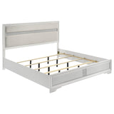 Miranda 54-inch Upholstered Eastern King Panel Bed White | White | 205110KE