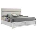 Miranda 54-inch Upholstered Eastern King Panel Bed White | White | 205110KE