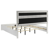 Miranda 54-inch Upholstered Eastern King Panel Bed White | White | 205110KE