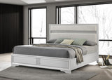 Miranda 54-inch Upholstered California King Panel Bed White | White | 205110KW