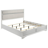 Miranda 54-inch Upholstered California King Panel Bed White | White | 205110KW