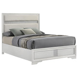 Miranda 54-inch Upholstered Queen Panel Bed White | White | 205110Q