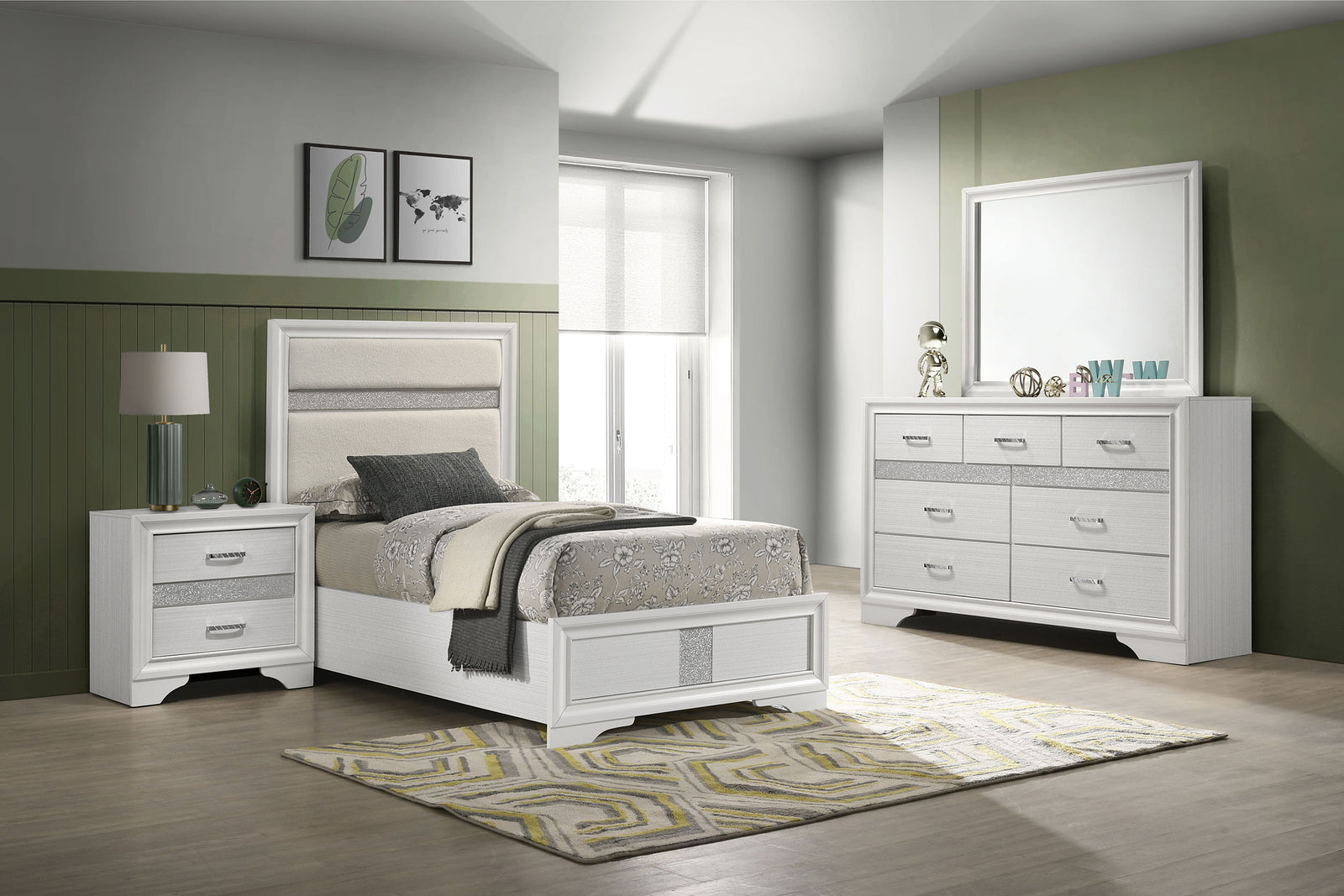 Miranda 4-piece Twin Bedroom Set White | Twin / 4-piece / 205110T-S4 | 205110T-S4