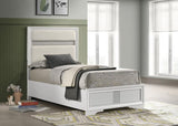 Miranda 54-inch Upholstered Twin Panel Bed White | Twin | White | 205110T