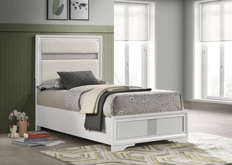 Miranda 54-inch Upholstered Panel Bed White