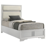Miranda 54-inch Upholstered Twin Panel Bed White | Twin | White | 205110T