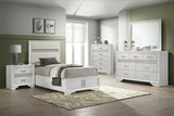 Miranda 54-inch Upholstered Twin Panel Bed White | Twin | White | 205110T