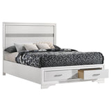 Miranda 51-inch Wood Full Storage Panel Bed White | White | 205111F