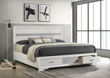 Miranda 51-inch Wood Eastern King Storage Panel Bed White | White | 205111KE