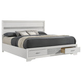 Miranda 51-inch Wood Eastern King Storage Panel Bed White | White | 205111KE