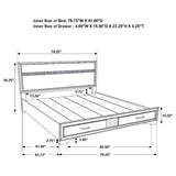 Miranda 51-inch Wood Eastern King Storage Panel Bed White | White | 205111KE