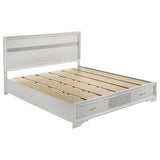 Miranda 51-inch Wood California King Storage Panel Bed White | White | 205111KW