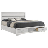 Miranda 51-inch Wood California King Storage Panel Bed White | White | 205111KW
