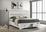Miranda 51-inch Wood Queen Storage Panel Bed White | White | 205111Q