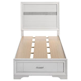 Miranda 51-inch Wood Twin Storage Panel Bed White | Twin | White | 205111T